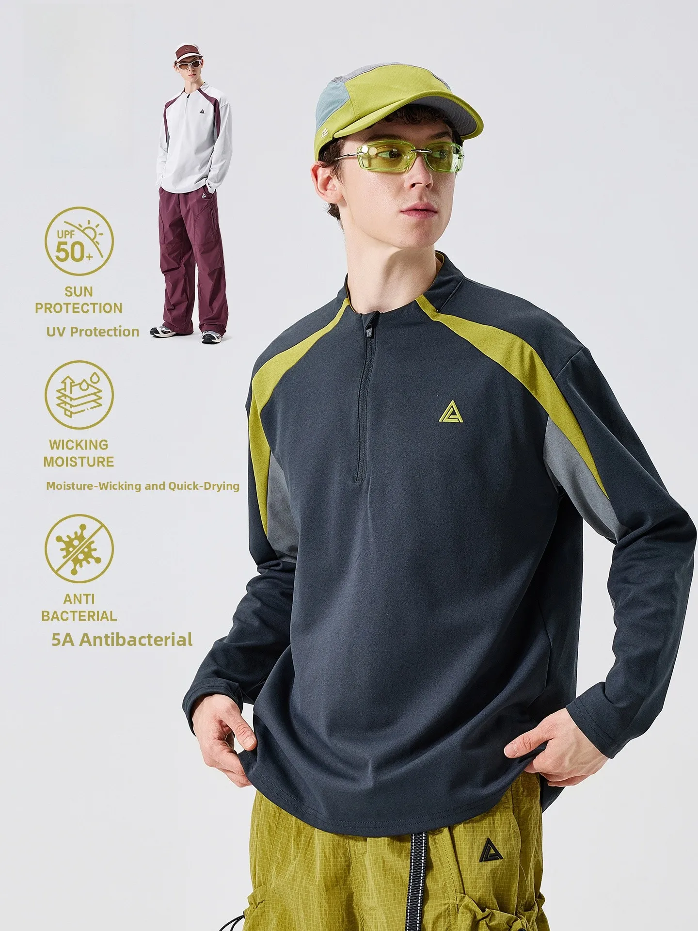LAZY DAY Outdoor Men's Long Sleeve T-Shirt Half Zip Moisture Wicking Quick Dry Hiking Sportswear Casual Loose Fit Polyester
LAZY DAY Outdoor Men's Long Sleeve T-Shirt Half Zip Moisture Wicking Quick Dry Hiking Sportswear Casual Loose Fit Polyester