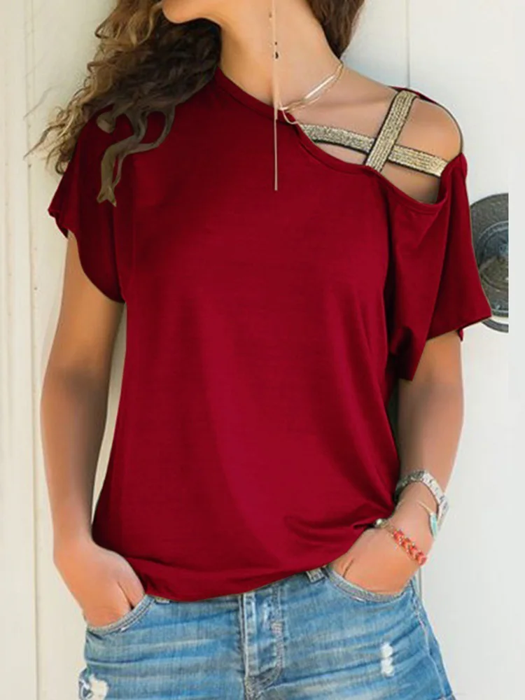 S-5XL Women Skew Neck Irregular Criss Cross Blouse Patchwork Solid Tops Blusa Femme One Shoulder Summer Shirt Hollow
S-5XL Women Skew Neck Irregular Criss Cross Blouse Patchwork Solid Tops Blusa Femme One Shoulder Summer Shirt Hollow