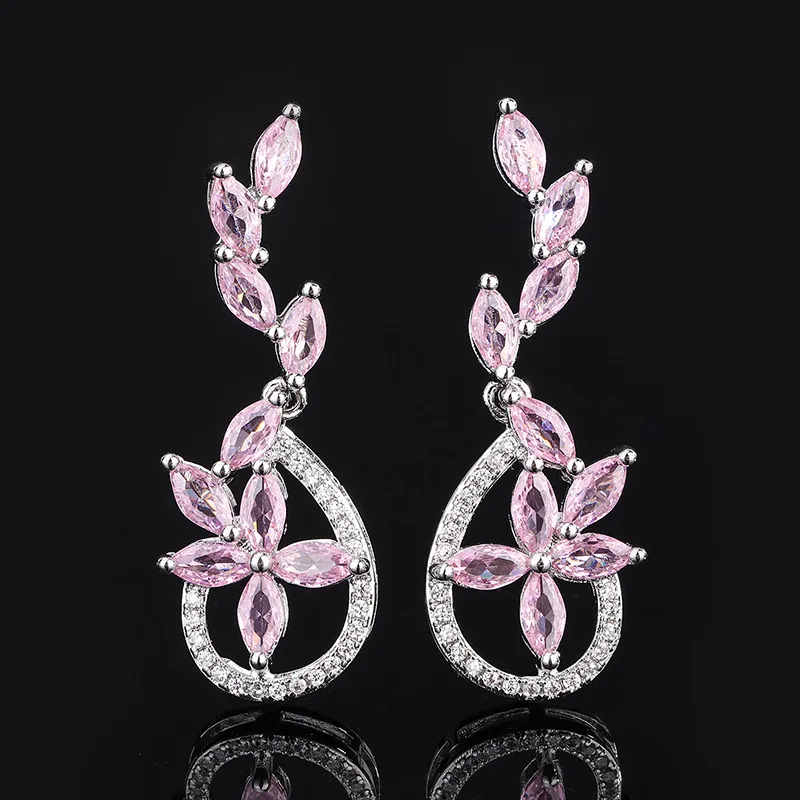 Pink Zircon Earrings French Micro Pave Pink Zircon Stud Long Banquet Earrings Flower Tassel S925 Silver Needle Stud
Pink Zircon Earrings French Micro Pave Pink Zircon Stud Long Banquet Earrings Flower Tassel S925 Silver Needle Stud