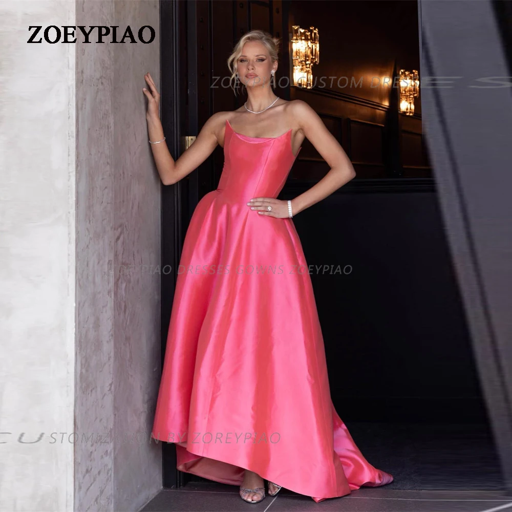 Sweet Pink Satin Sleeveless Prom Dresses Luxurious High/Low Evening Dress Vestidos Fe Fiesta Wedding Formal Party Dresses
Sweet Pink Satin Sleeveless Prom Dresses Luxurious High/Low Evening Dress Vestidos Fe Fiesta Wedding Formal Party Dresses