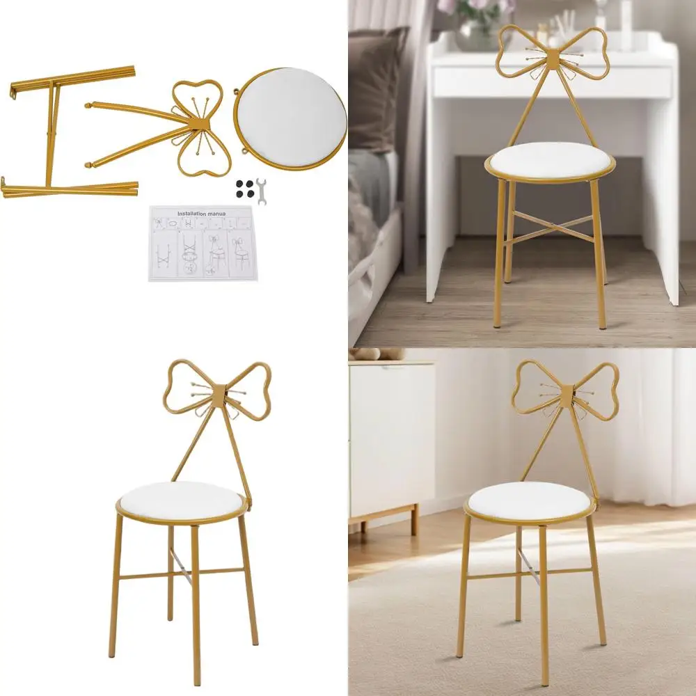 Элегантный мягкий табурет-бабочка с металлическими ножками, грузоподъемность 220 фунтов, белый туалетный стул для спальни, гардеробной, гостиной.
Элегантный мягкий табурет-бабочка с металлическими ножками, грузоподъемность 220 фунтов, белый туалетный стул для спальни, гардеробной, гостиной.