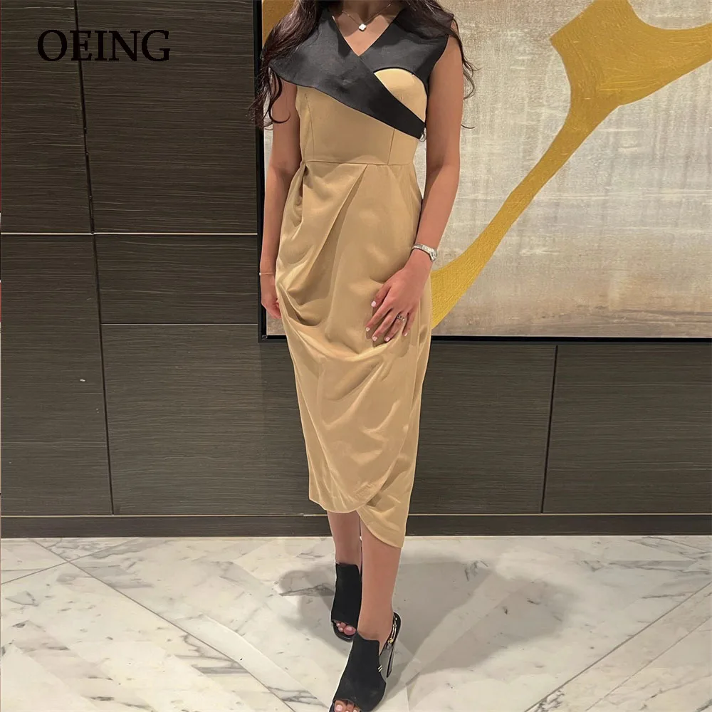 OEING Brown Elegant V Neck Evening Dress Mermaid Pleated Prom Gown Tea Length Party Dresses Formal Occasion Vestidos De Noche
OEING Brown Elegant V Neck Evening Dress Mermaid Pleated Prom Gown Tea Length Party Dresses Formal Occasion Vestidos De Noche