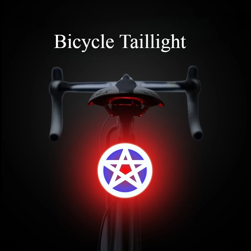 Bicycle TailLight Safety Warning Cycling Flash Tail USB Charge Led Bike Heart Shape Light Flash Tail Rear Lights Bike Night Ride