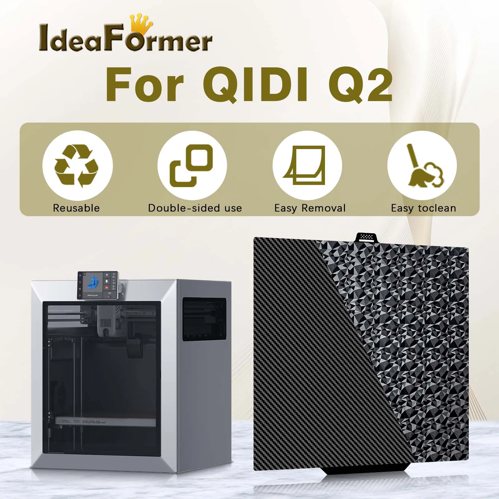 Пластина для 3D-принтера QIDI Q2, 280x280 мм, из пружинной стали с покрытием PEO/PET, для термостола QIDI Q2
Пластина для 3D-принтера QIDI Q2, 280x280 мм, из пружинной стали с покрытием PEO/PET, для термостола QIDI Q2