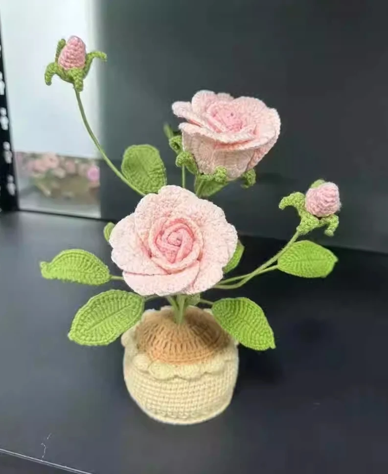Hand-knitted DIY rose potted bouquet material package, homemade wool crocheted ornaments, immortal flower gifts
Hand-knitted DIY rose potted bouquet material package, homemade wool crocheted ornaments, immortal flower gifts