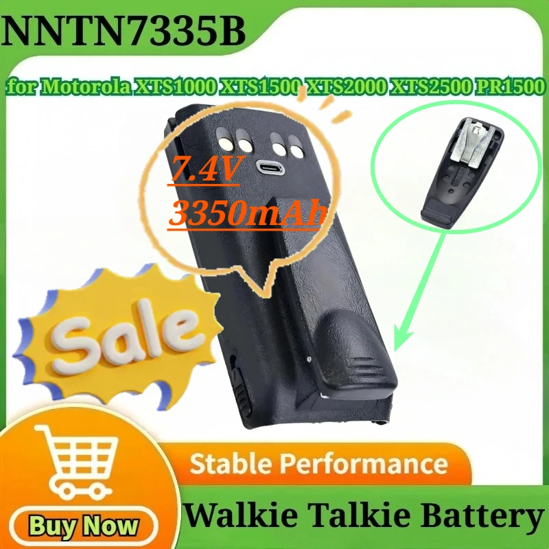 NNTN7335B Type-C Charging 7.4V 3350mAh Walkie Talkie Battery for Motorola XTS1000 XTS1500 XTS2000 XTS2500 PR1500 with Waist Clip
NNTN7335B Type-C Charging 7.4V 3350mAh Walkie Talkie Battery for Motorola XTS1000 XTS1500 XTS2000 XTS2500 PR1500 with Waist Clip