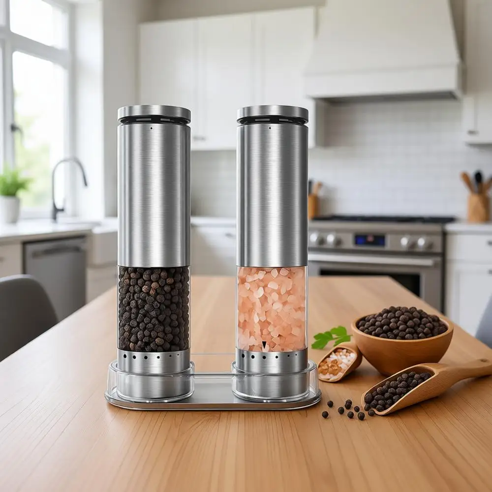 Rechargeable Automatic Salt and Pepper Grinder Set, Adjustable Coarseness, Kitchen Gadgets, Christmas Cooking Gifts
Rechargeable Automatic Salt and Pepper Grinder Set, Adjustable Coarseness, Kitchen Gadgets, Christmas Cooking Gifts
