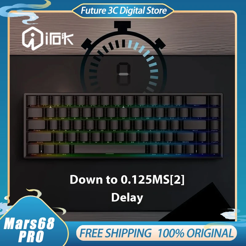 IROK Mars68 PRO Wireless Mechanical Keyboard Magnetic Switch Hot Swap RGB Long Battery Life CustomGame Keyboards PC Accessories
IROK Mars68 PRO Wireless Mechanical Keyboard Magnetic Switch Hot Swap RGB Long Battery Life CustomGame Keyboards PC Accessories