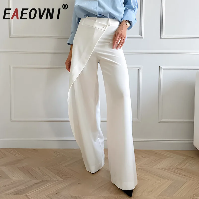 EAEOVNI White Office Lady Long Pants For Women Patchwork Design Waist Wide Leg Trousers Fashion 2025 Spring New Clothing 1A295
EAEOVNI White Office Lady Long Pants For Women Patchwork Design Waist Wide Leg Trousers Fashion 2025 Spring New Clothing 1A295