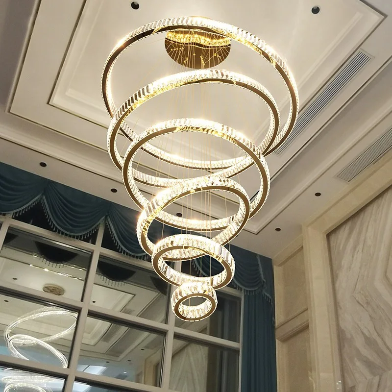 Modern Luxury Ring Chandelier Home Decor for Loft Hotel Villa Hall Staircase Pendant Lamp Indoor Lighting Hanging Fixture
Modern Luxury Ring Chandelier Home Decor for Loft Hotel Villa Hall Staircase Pendant Lamp Indoor Lighting Hanging Fixture