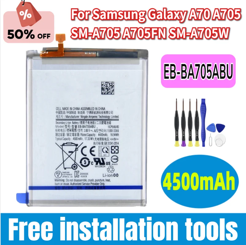 Brand New EB-BA705ABU 4500mAh Replacement Battery For Samsung Galaxy A70 A705 SM-A705 A705FN SM-A705W Batteries+Tools
Brand New EB-BA705ABU 4500mAh Replacement Battery For Samsung Galaxy A70 A705 SM-A705 A705FN SM-A705W Batteries+Tools