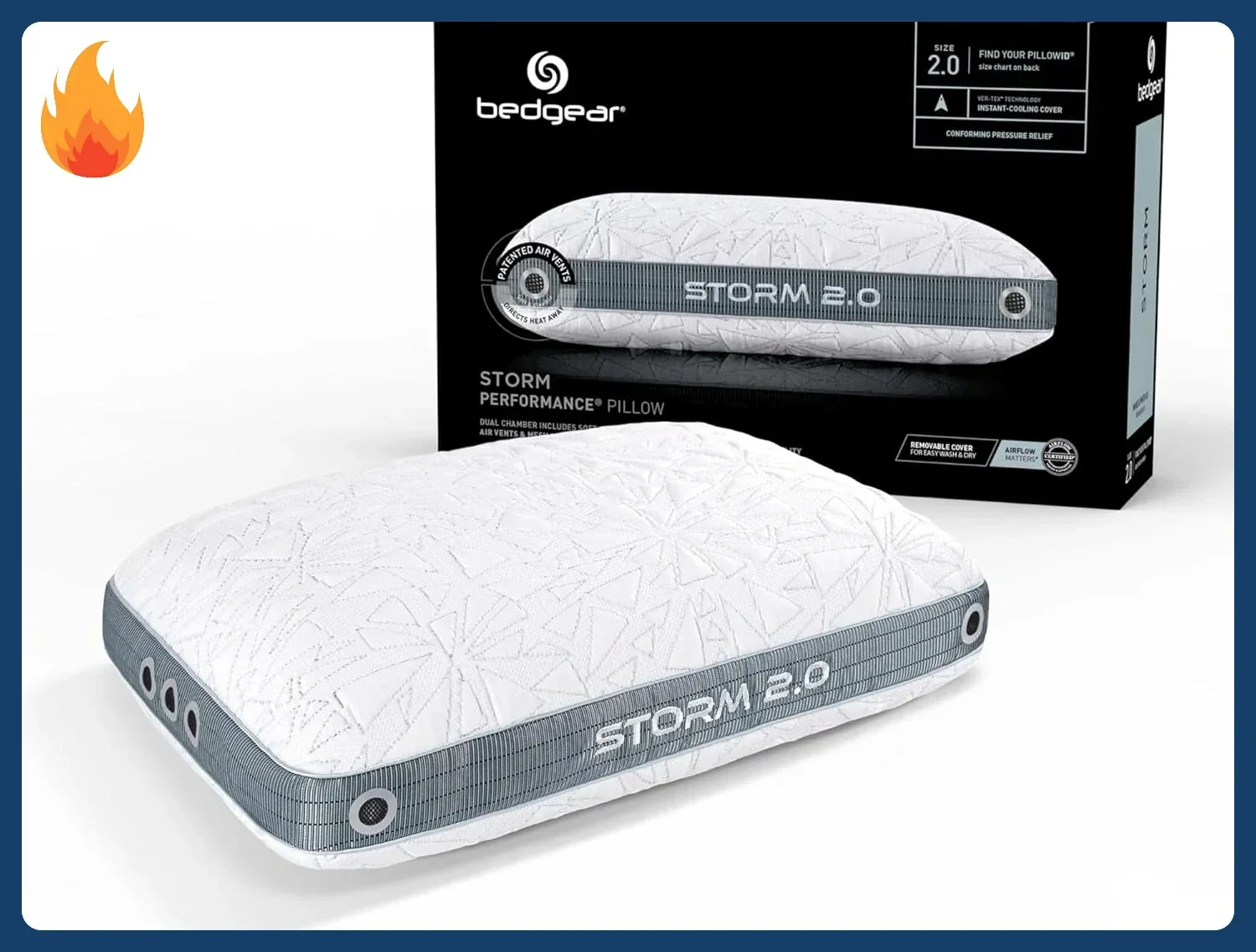 Storm Performance Pillow – 2.0 - Cooling Bed Pillow for Hot Sleepers - Medium Firmness Pillow for All Sleep Positions, Washable
Storm Performance Pillow – 2.0 - Cooling Bed Pillow for Hot Sleepers - Medium Firmness Pillow for All Sleep Positions, Washable