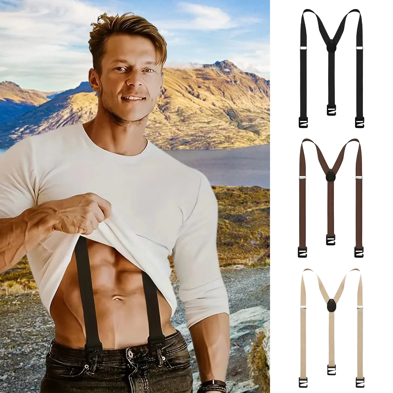Premium Suspenders Clip-on Y-Back Elastic Belt for Snowboarding Climbing Trekking Men's Winter Gear Fashion Accessories
Premium Suspenders Clip-on Y-Back Elastic Belt for Snowboarding Climbing Trekking Men's Winter Gear Fashion Accessories