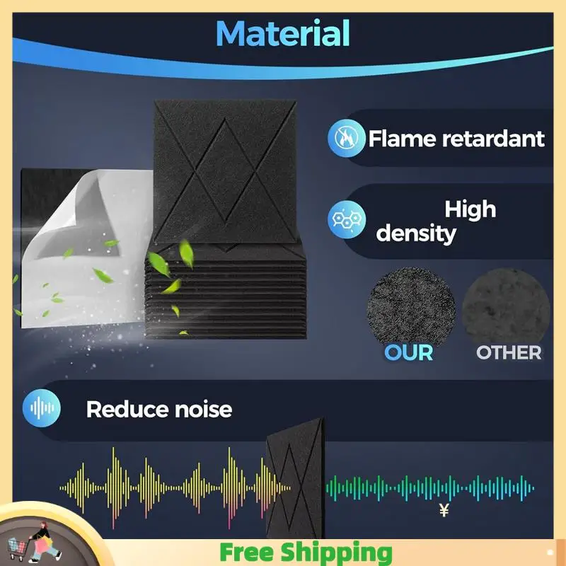 X08A 12 Pack Acoustic Foam Panels Soundproof Wall Panels 12X12x0.4Inch, For Walls Home, Office C
X08A 12 Pack Acoustic Foam Panels Soundproof Wall Panels 12X12x0.4Inch, For Walls Home, Office C