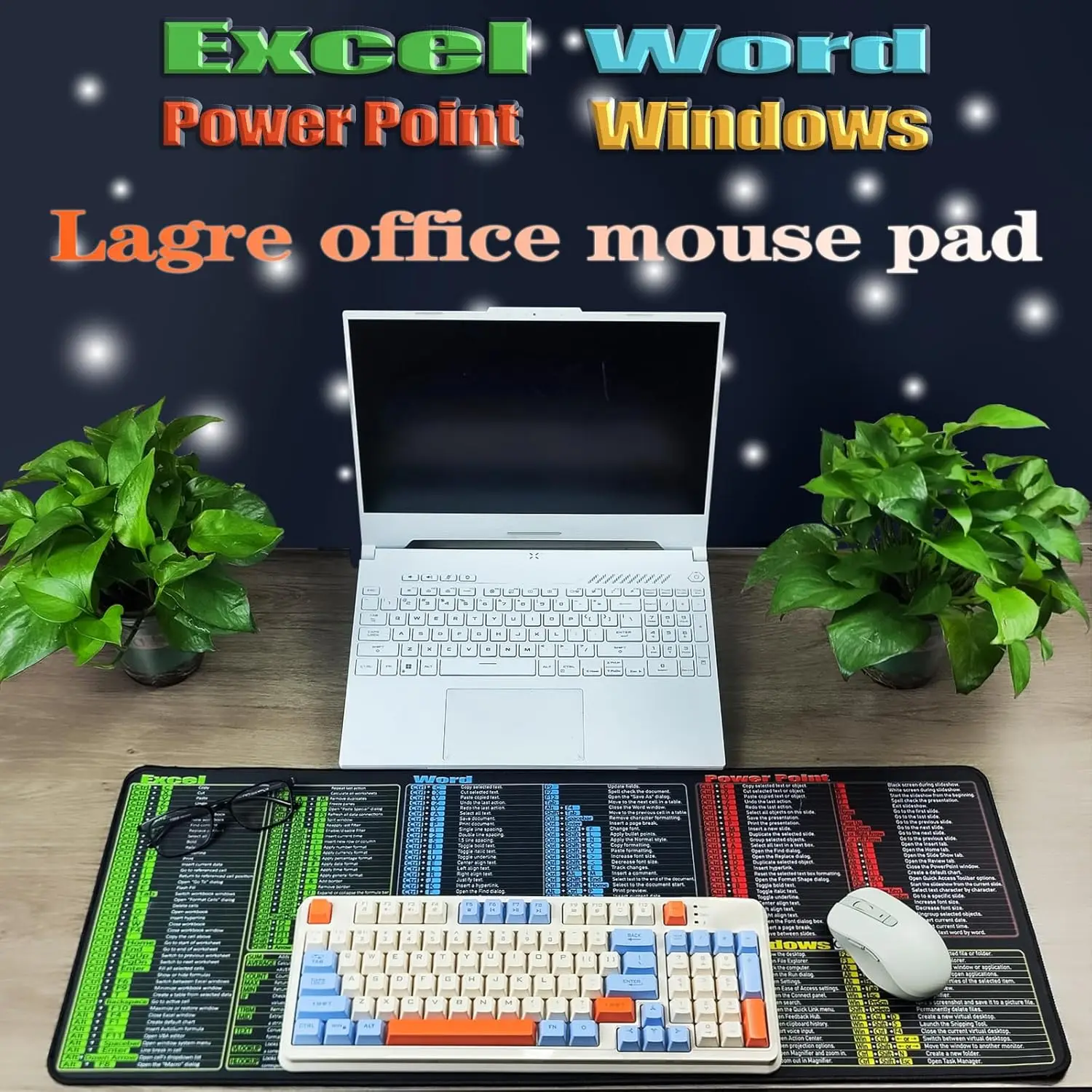 Windows/Word/Power Point/ Excel Mouse pad, Non-Slip Large Office pc Desk mat Keyboard Shortcuts Mouse Mat
Windows/Word/Power Point/ Excel Mouse pad, Non-Slip Large Office pc Desk mat Keyboard Shortcuts Mouse Mat