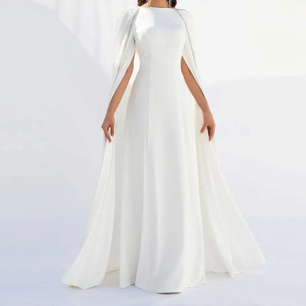Customized Satin Sheath Simple Evening Dress Crew-Neck With Shawl Beaded Pleated Floor Length Temperament Sexy Casual N Women's
Customized Satin Sheath Simple Evening Dress Crew-Neck With Shawl Beaded Pleated Floor Length Temperament Sexy Casual N Women's