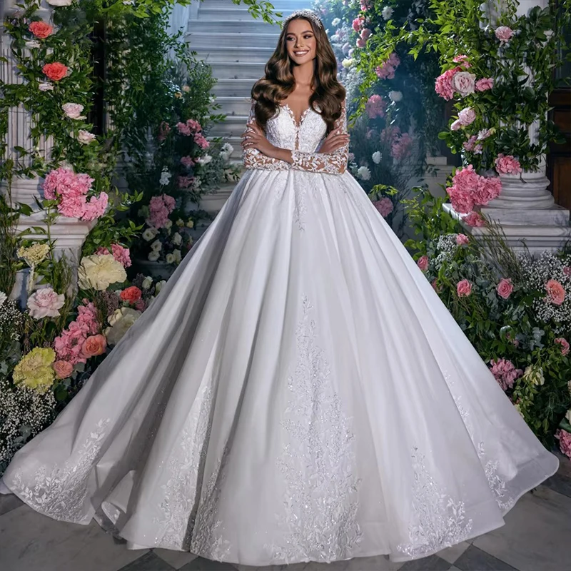 ZOCI Glitter Fully Beaded Wedding Dress With Beading Ball Gown Full Sleeve O-Neck Bride Dress Button Robe De Mariee Graceful
ZOCI Glitter Fully Beaded Wedding Dress With Beading Ball Gown Full Sleeve O-Neck Bride Dress Button Robe De Mariee Graceful 