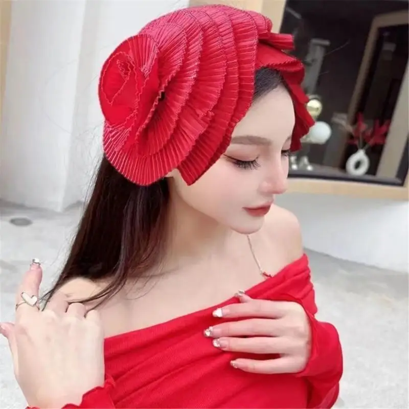 39BC Элегантный женский чародей плиссированный головной убор с цветочным узором, аксессуары для укладки волос
39BC Элегантный женский чародей плиссированный головной убор с цветочным узором, аксессуары для укладки волос