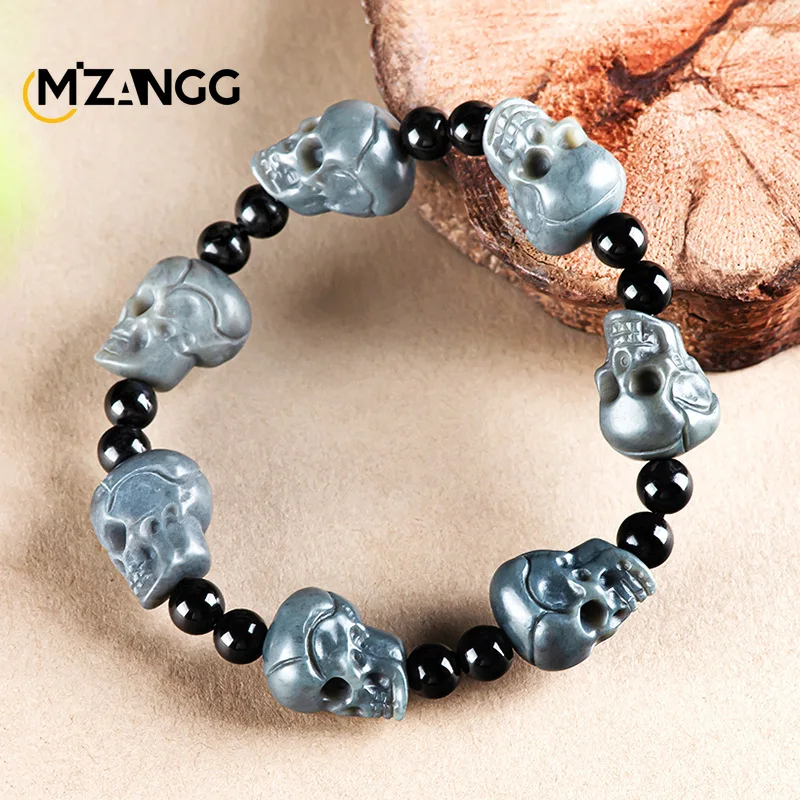Authentic Natural Hetian Jade Ash Skull Stone Bracelet High-grade Fashion Men's and Women's Personality Beads String Gifts
Authentic Natural Hetian Jade Ash Skull Stone Bracelet High-grade Fashion Men's and Women's Personality Beads String Gifts