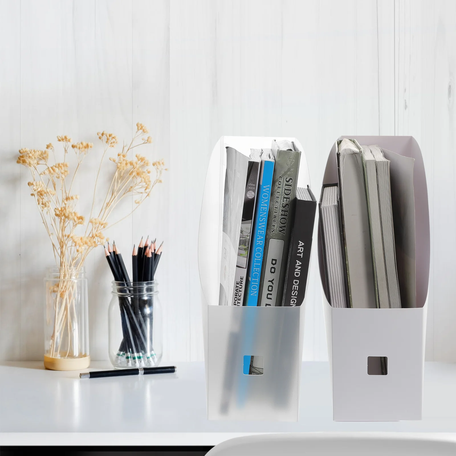 2pcs Magazine Desktop Document Storage Racks Pp File Folder Box Creative Desktop Organizer Magazine Rack For Mail Catalogs
2pcs Magazine Desktop Document Storage Racks Pp File Folder Box Creative Desktop Organizer Magazine Rack For Mail Catalogs