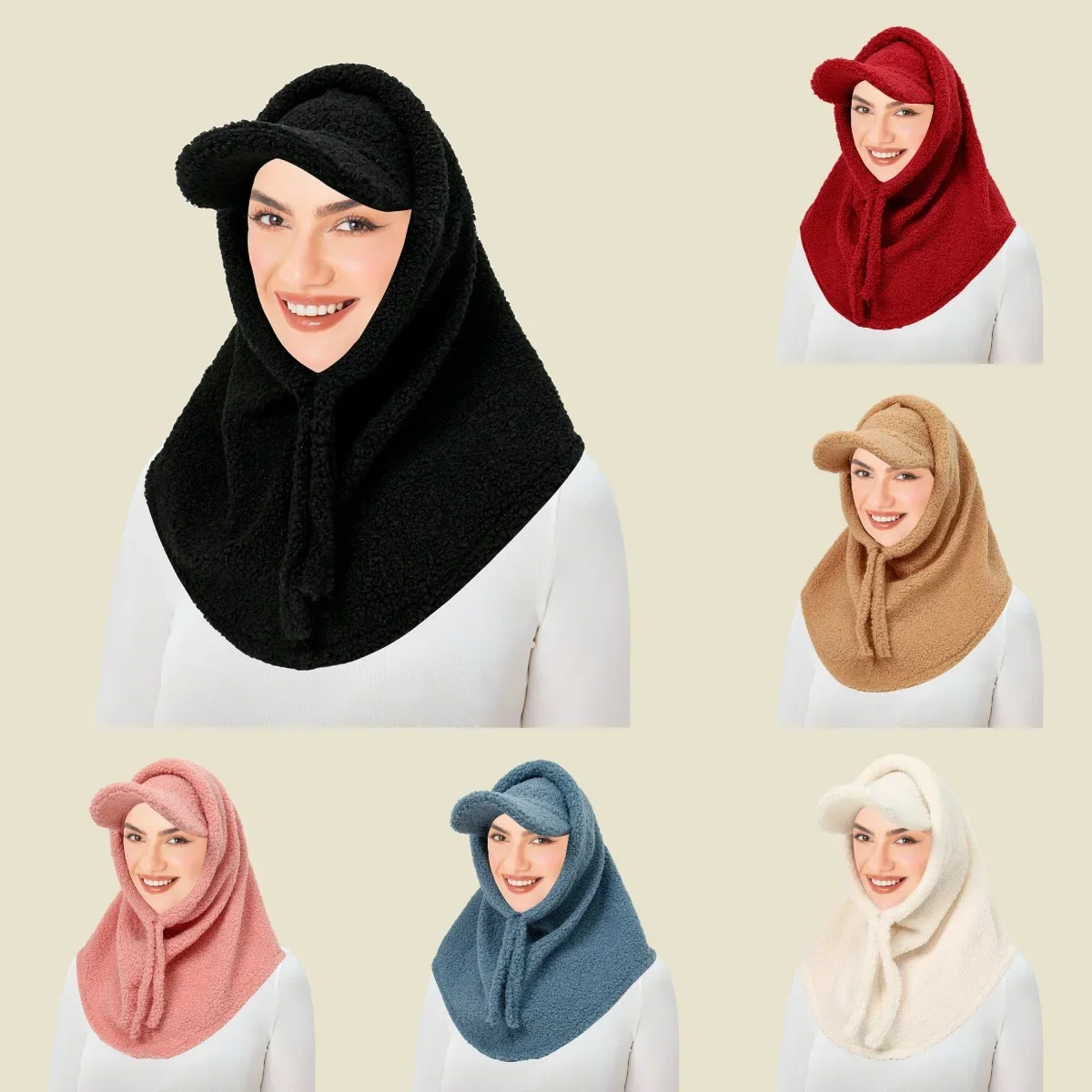 Two Piece Baseball Cap Hat Set with Thicken Instant Hijab Muslim Women Headscarf Turban Brim Fleece for Cycling Autumn Winter
Two Piece Baseball Cap Hat Set with Thicken Instant Hijab Muslim Women Headscarf Turban Brim Fleece for Cycling Autumn Winter