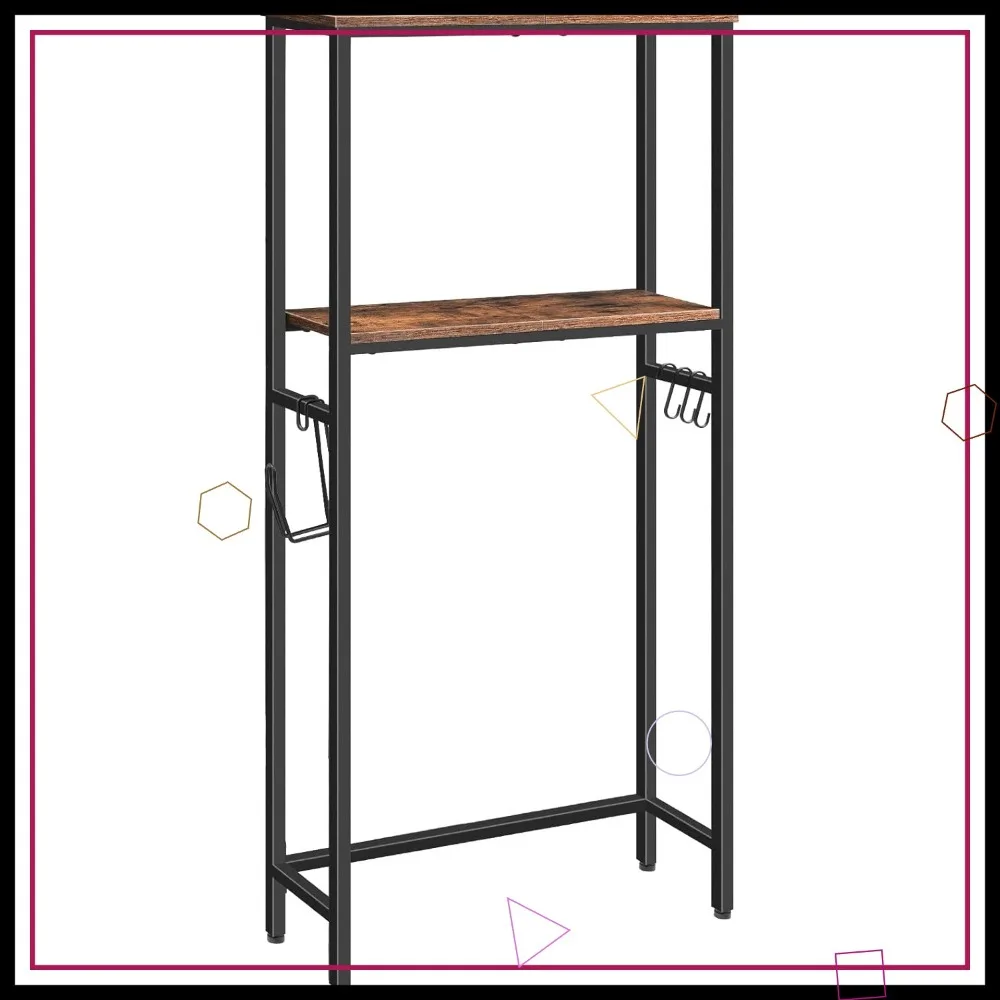 2-уровневая полка для хранения над унитазом с держателем для бумаги и крючками, коричневая экономия места в деревенском стиле для небольших ванных комнат
2-уровневая полка для хранения над унитазом с держателем для бумаги и крючками, коричневая экономия места в деревенском стиле для небольших ванных комнат