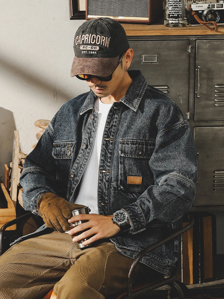 Классический американский мужской джинсовый джинсовый джинт, весенне-осенний новый модный брендовый топ с каменным покрытием, осветленная рабочая одежда
Классический американский мужской джинсовый джинсовый джинт, весенне-осенний новый модный брендовый топ с каменным покрытием, осветленная рабочая одежда