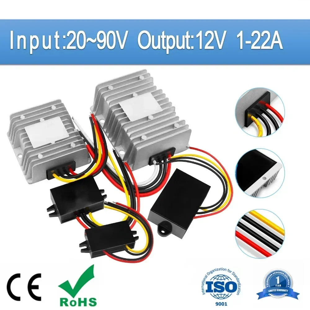 DC DC Converter 72v 20-90v 60v to 12v DC Converter Step Down Buck 5A 3A 1A 10A 16A 20A 12v dc Voltage Regulator For Car Device
DC DC Converter 72v 20-90v 60v to 12v DC Converter Step Down Buck 5A 3A 1A 10A 16A 20A 12v dc Voltage Regulator For Car Device