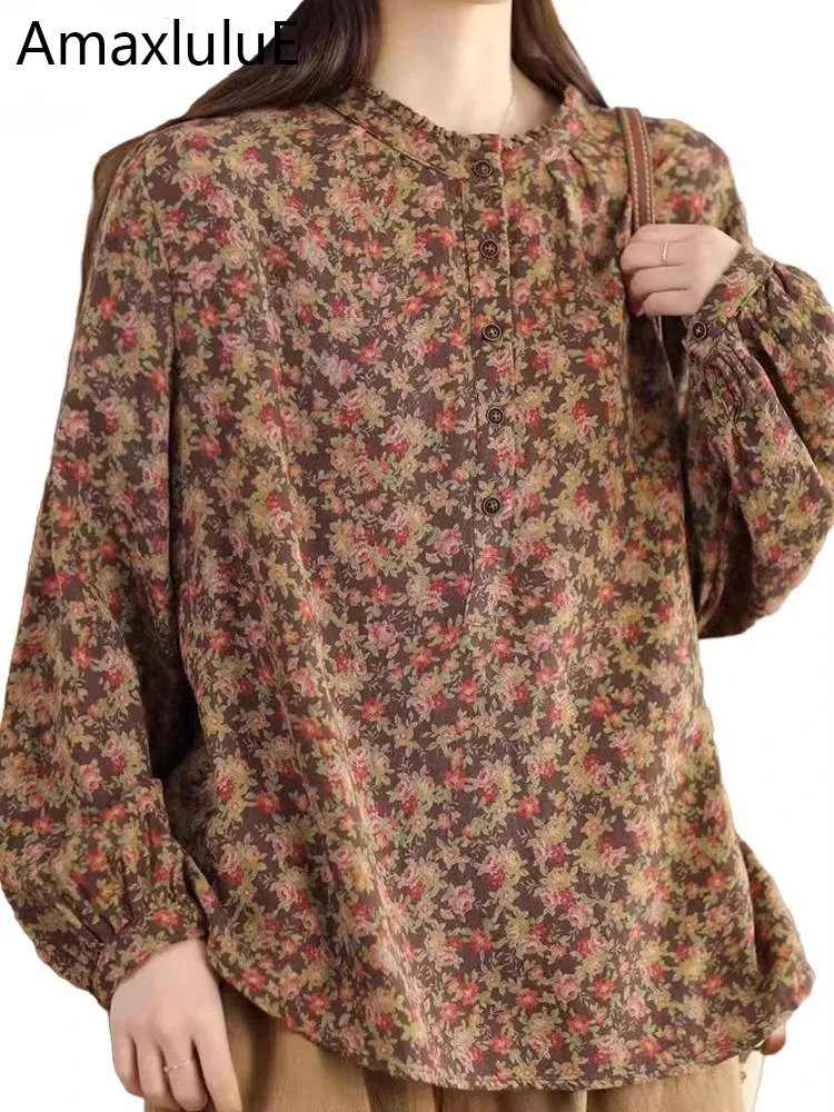 Amax luluE 2025 Spring Korean Fashion Tops Ladies Casual Floral Shirts Womens Classic Loose Vintage Printed Cotton Linen Blouses
Amax luluE 2025 Spring Korean Fashion Tops Ladies Casual Floral Shirts Womens Classic Loose Vintage Printed Cotton Linen Blouses