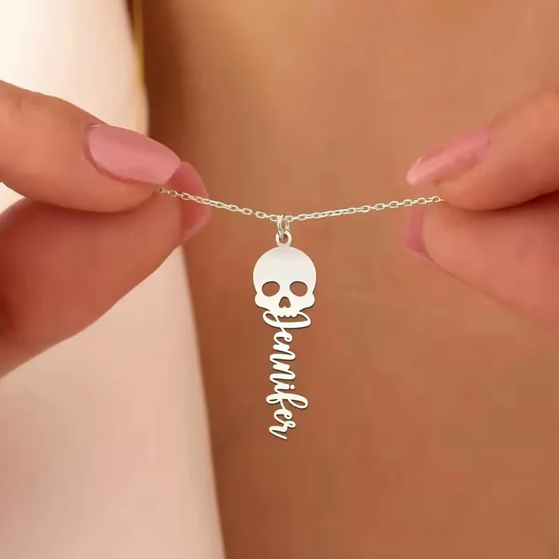 Custom Skull Vertical Name Necklaces For Women Men Stainless Steel Customized Necklace Pendant Personalized Neck Jewelry Gift
Custom Skull Vertical Name Necklaces For Women Men Stainless Steel Customized Necklace Pendant Personalized Neck Jewelry Gift