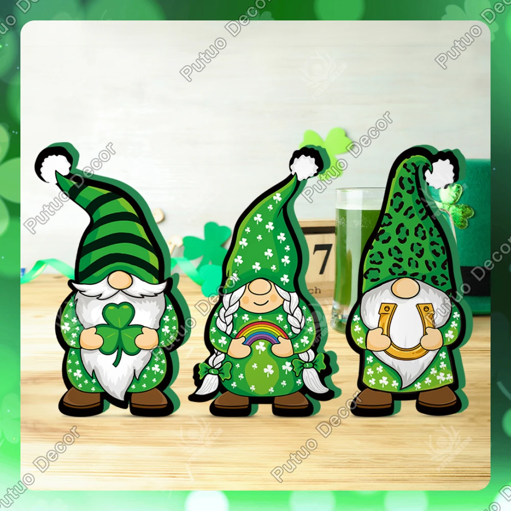 Putuo Decor 3pc Gnome Shamrock Rainbow Horseshoe Wooden Sign Table Decor, Desktop Decoration for Home, St. Patrick's Day Gifts
Putuo Decor 3pc Gnome Shamrock Rainbow Horseshoe Wooden Sign Table Decor, Desktop Decoration for Home, St. Patrick's Day Gifts