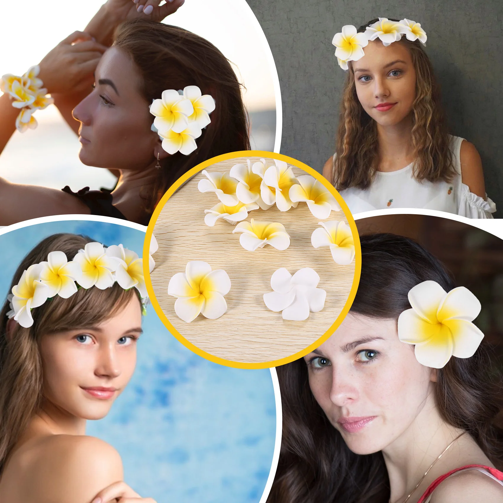 BVBV 100Pcs White Foam Hawaiian Frangipani Artificial Plumeria Flower Petals Cap Hair Hat Wreath DIY Wedding Decoration 5cm
BVBV 100Pcs White Foam Hawaiian Frangipani Artificial Plumeria Flower Petals Cap Hair Hat Wreath DIY Wedding Decoration 5cm