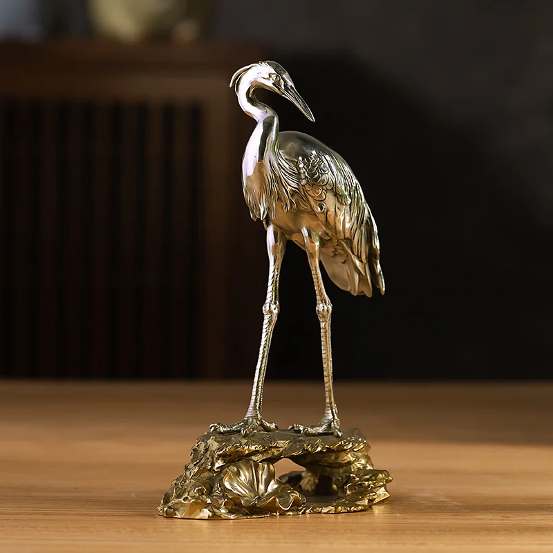 Brass crane and heron lotus home decoration
Brass crane and heron lotus home decoration