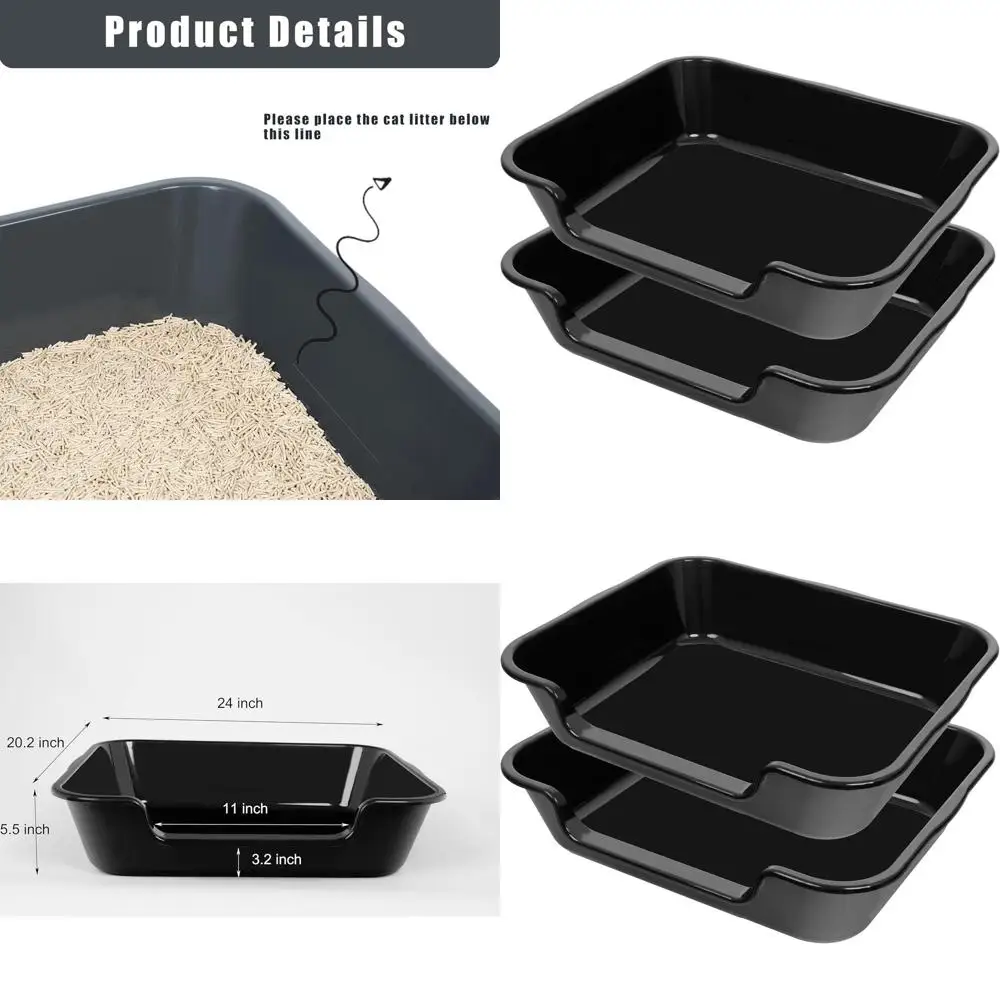 Jumbo ABS Cat Litter Box for Large Cats, Low Entry Design for Seniors, 24L x 20W, Black
Jumbo ABS Cat Litter Box for Large Cats, Low Entry Design for Seniors, 24L x 20W, Black