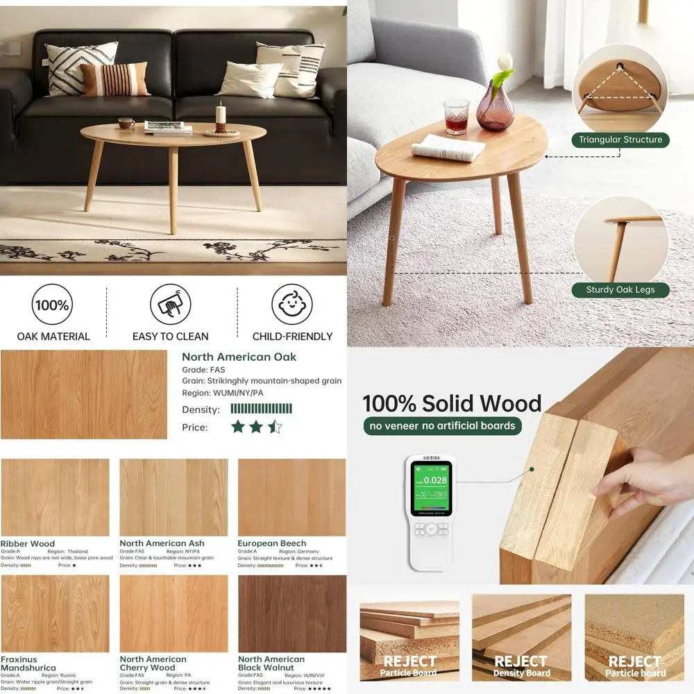 Mid Century Modern 33.5 Solid Oak Coffee Table for Living Room, Natural Wood Finish
Mid Century Modern 33.5 Solid Oak Coffee Table for Living Room, Natural Wood Finish