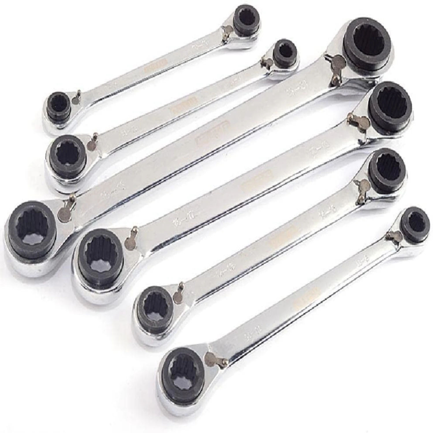 High-Quality Professional Grade 4-in-1 Reversing Double Ended Ratchet Ring Spanner Set - Two-Way Ratchet Wrench for Automotive a
High-Quality Professional Grade 4-in-1 Reversing Double Ended Ratchet Ring Spanner Set - Two-Way Ratchet Wrench for Automotive a