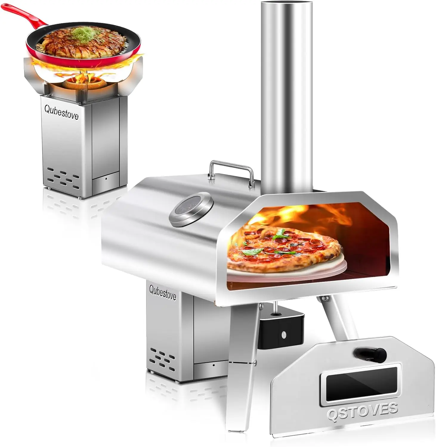 2-In-1 Outdoor Pizza Oven, 16"" Wood Pellet Pizza Oven With Auto Rotating Pizza Stone, Portable, Removable Top As Torch Heater
2-In-1 Outdoor Pizza Oven, 16"" Wood Pellet Pizza Oven With Auto Rotating Pizza Stone, Portable, Removable Top As Torch Heater