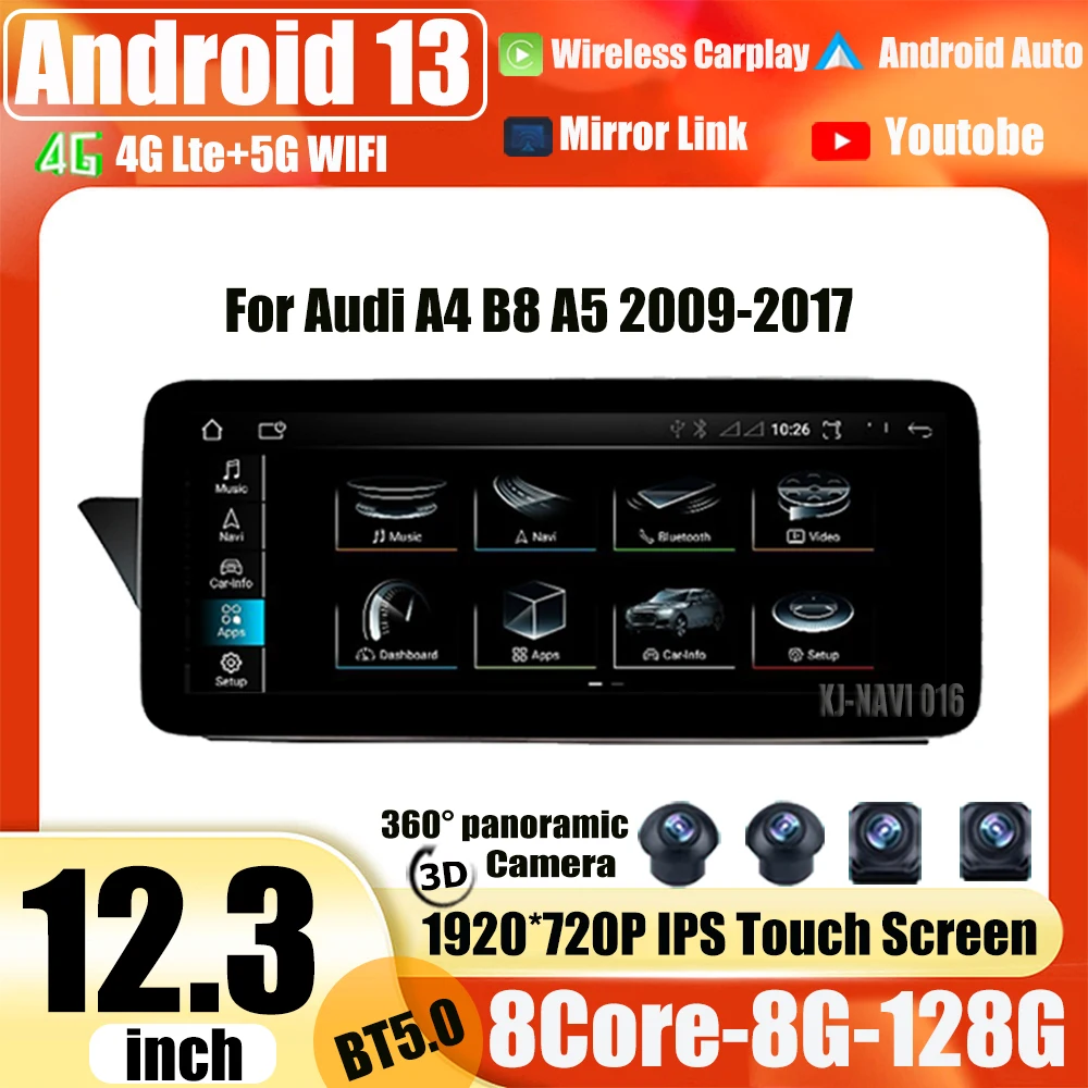 For Audi A4 A5 S4 S5 A4L B8 2009 - 2016 12.3 Inch Carplay Android 13 Car Player Multimedia Radio Stereo Auto BT GPS Navigation
For Audi A4 A5 S4 S5 A4L B8 2009 - 2016 12.3 Inch Carplay Android 13 Car Player Multimedia Radio Stereo Auto BT GPS Navigation