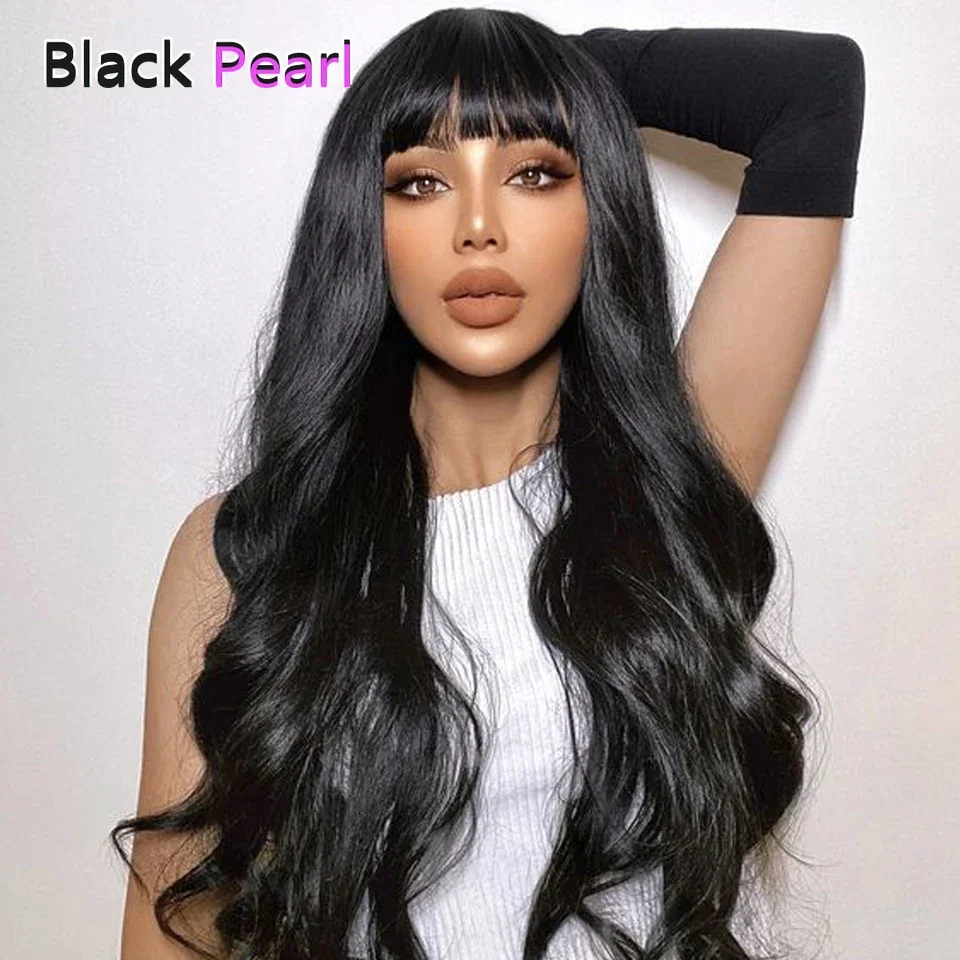 180D 1B Body Wave Human Hair Bangs Wigs Fringe For Women Glueless Brazilian Body Wave Human Hair Wigs With Bangs Machie Made
180D 1B Body Wave Human Hair Bangs Wigs Fringe For Women Glueless Brazilian Body Wave Human Hair Wigs With Bangs Machie Made