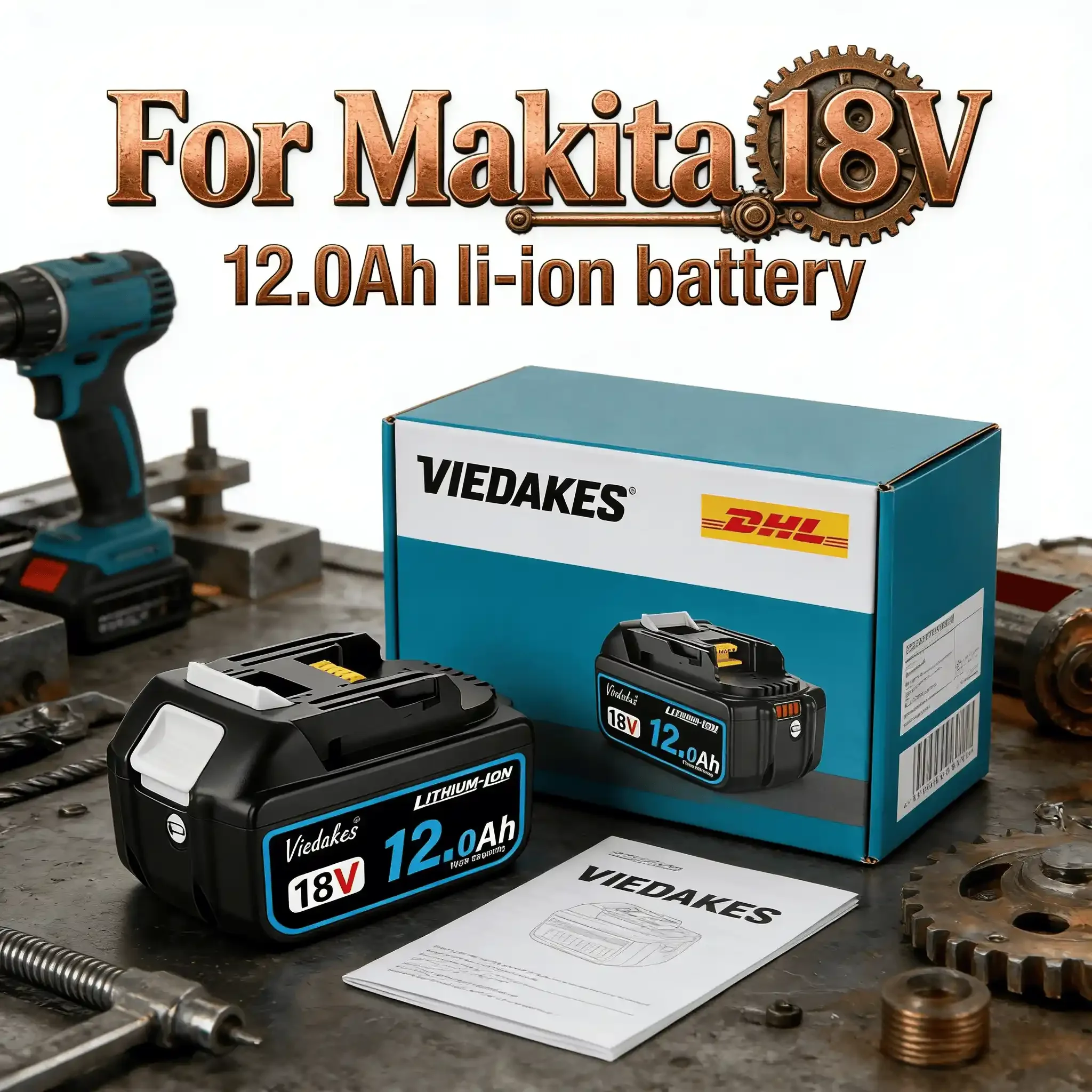 100% Original 18V 12.0Ah Rechargeable Battery for makita battery drill DTD173 DDF487 DGA404 DJV182 DTW700 HR140Z Replacement
100% Original 18V 12.0Ah Rechargeable Battery for makita battery drill DTD173 DDF487 DGA404 DJV182 DTW700 HR140Z Replacement