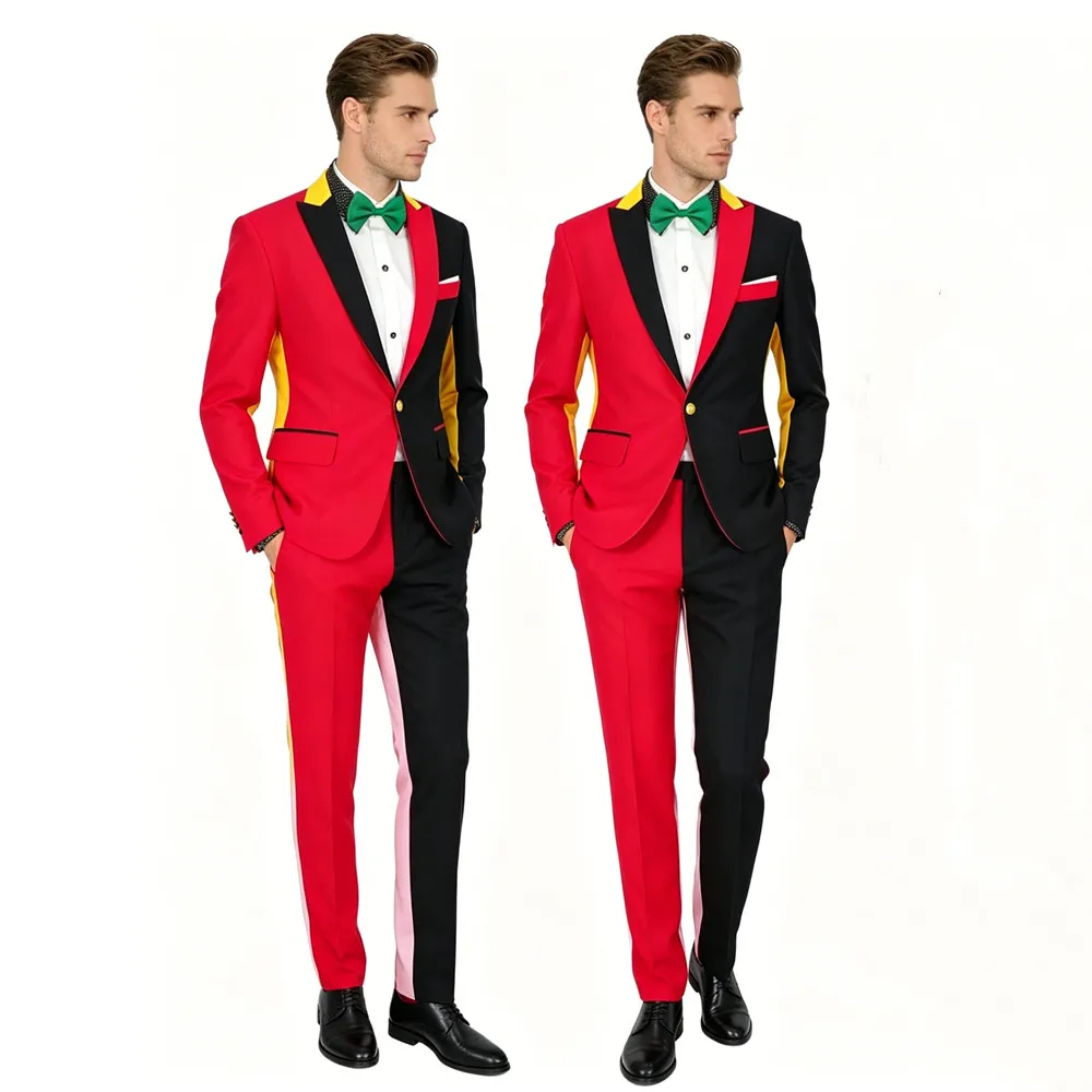 Irregular Red Black Men Suits Magician Clown Performance Stage Outfits Nightclub Male Singer Host Blazers Pants Hip-Hop Costumes
Irregular Red Black Men Suits Magician Clown Performance Stage Outfits Nightclub Male Singer Host Blazers Pants Hip-Hop Costumes