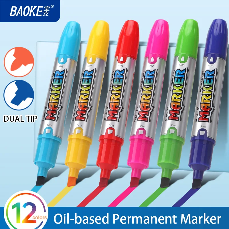 BAOKE MP2959 12 Colors Permanent Marker Dual Tip Pen Fine Point, Assorted Colors, Works on Plastic,Wood,Stone,Metal
BAOKE MP2959 12 Colors Permanent Marker Dual Tip Pen Fine Point, Assorted Colors, Works on Plastic,Wood,Stone,Metal