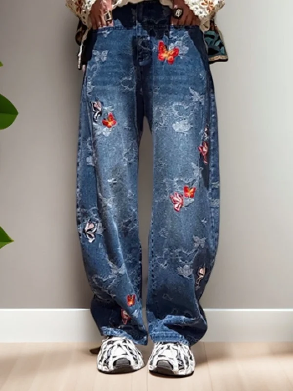 Faionable Rhinestone Embroidery High Waist Wide Leg Jeans Spring Casual Sle Multi-ket Knife Denim Pants
Faionable Rhinestone Embroidery High Waist Wide Leg Jeans Spring Casual Sle Multi-ket Knife Denim Pants