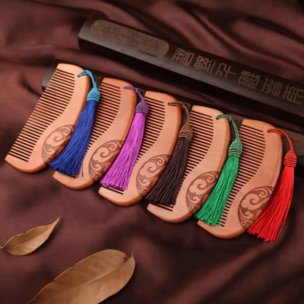 Natural Tassel Carved Combs No-static Wide Vintage Tooth Hair Massage Wooden Comb
Natural Tassel Carved Combs No-static Wide Vintage Tooth Hair Massage Wooden Comb