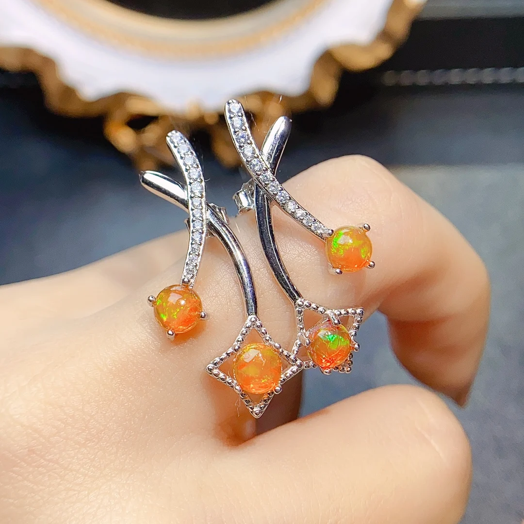 Real 925 Sterling Silver Stud Earrings Women Natural Fire Orange Opal Unique Stylish Anniversary Party Gift Fine Jewelry
Real 925 Sterling Silver Stud Earrings Women Natural Fire Orange Opal Unique Stylish Anniversary Party Gift Fine Jewelry