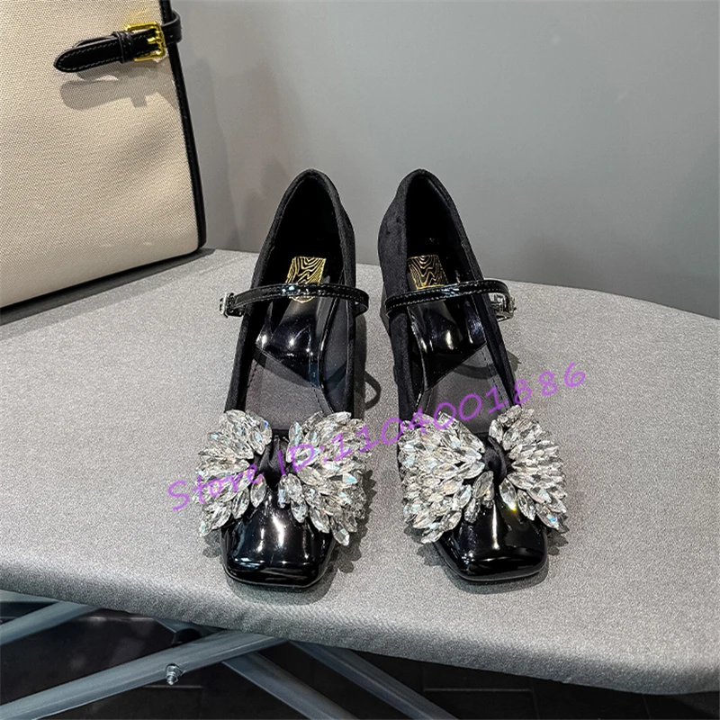 Sexy Satin Square Toe Thick Heel Mary Jane Shoes Luxury Rhinestone Bow Buckle Shallow Pumps Elegant Party Women's Dress Shoes
Sexy Satin Square Toe Thick Heel Mary Jane Shoes Luxury Rhinestone Bow Buckle Shallow Pumps Elegant Party Women's Dress Shoes