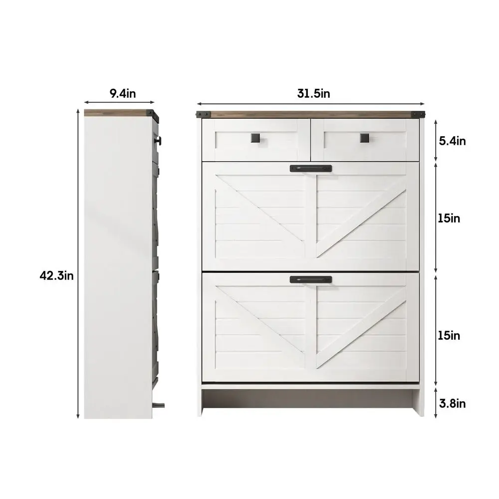 Cabinet with 2 Flip Drawers amp 2 Drawers,Farmhouse Shoe Storage Cabinet for Entryway,Slim Freestanding Narrow Organizer Rack f
Cabinet with 2 Flip Drawers amp 2 Drawers,Farmhouse Shoe Storage Cabinet for Entryway,Slim Freestanding Narrow Organizer Rack f