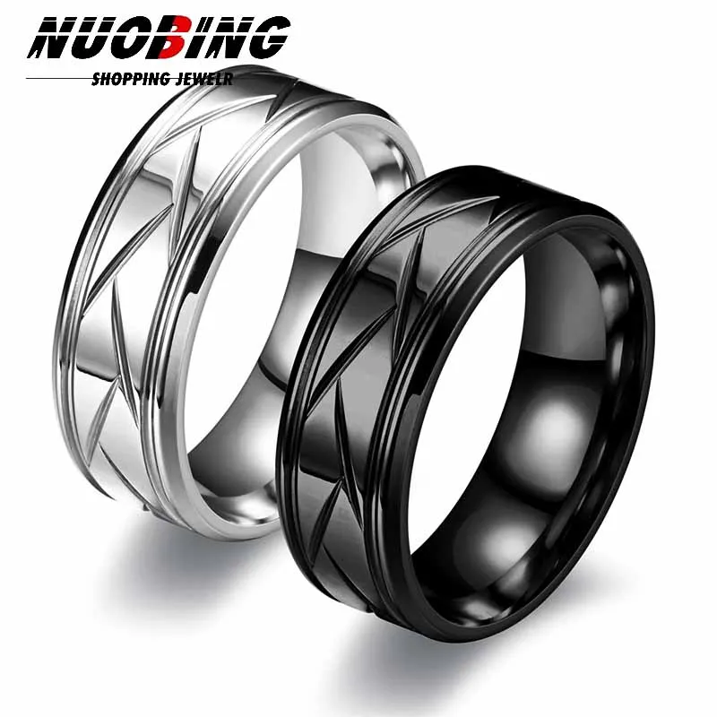 8MM Fashion Silver Color Black Stainless Steel Ring Groove Multi-Faceted Ring for Men Women Engagement Ring Anniversary Gifts
8MM Fashion Silver Color Black Stainless Steel Ring Groove Multi-Faceted Ring for Men Women Engagement Ring Anniversary Gifts