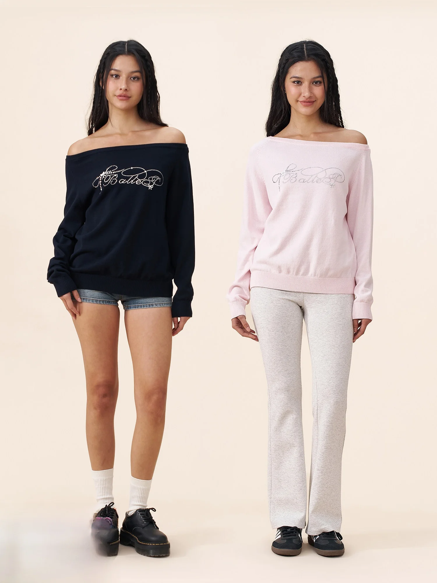 Loose Shoulder Lazy Top Women's Spring Autumn American Letter Pattern Design Rhinestone One-Shoulder Casual Long Sleeve Shirt
Loose Shoulder Lazy Top Women's Spring Autumn American Letter Pattern Design Rhinestone One-Shoulder Casual Long Sleeve Shirt