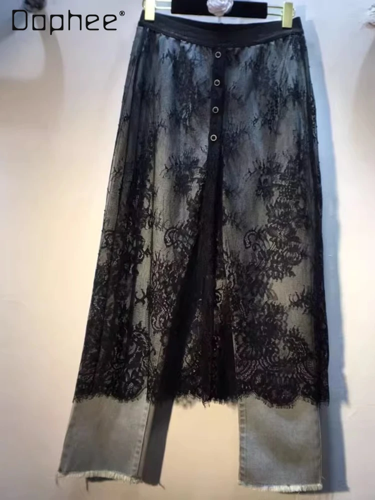 2025 Spring New Splicing Embroidered Lace Skirt High Waist Slim Ankle Length Jeans Women's Pants High Waisted Jeans Streetwear
2025 Spring New Splicing Embroidered Lace Skirt High Waist Slim Ankle Length Jeans Women's Pants High Waisted Jeans Streetwear